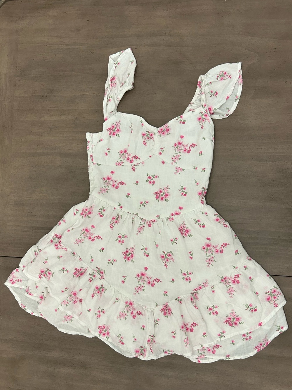 Hollister White Dress with Pink Floral Print for Girls
